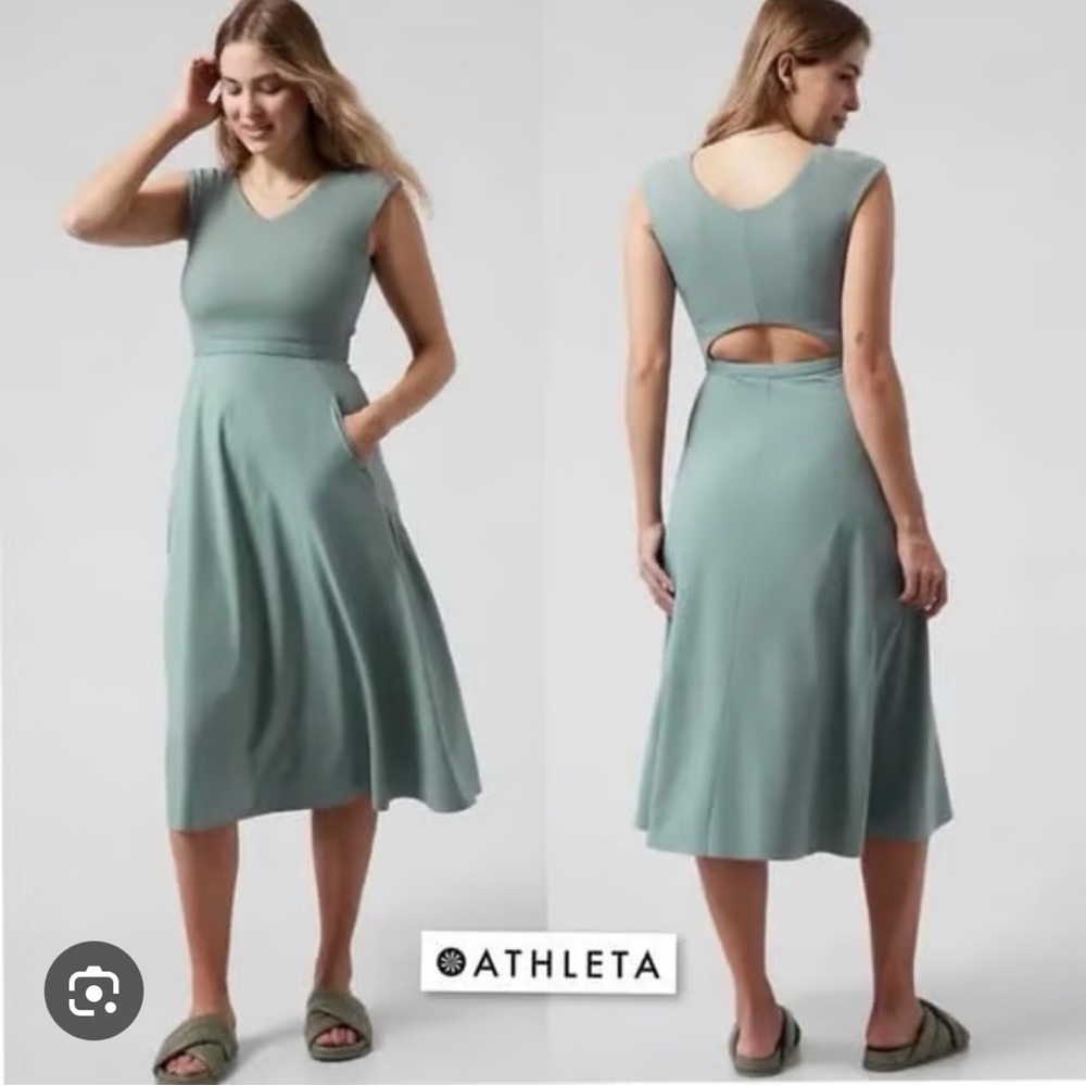 Athleta Ryder Midi Dress in Sage